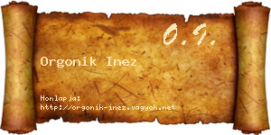 Orgonik Inez névjegykártya